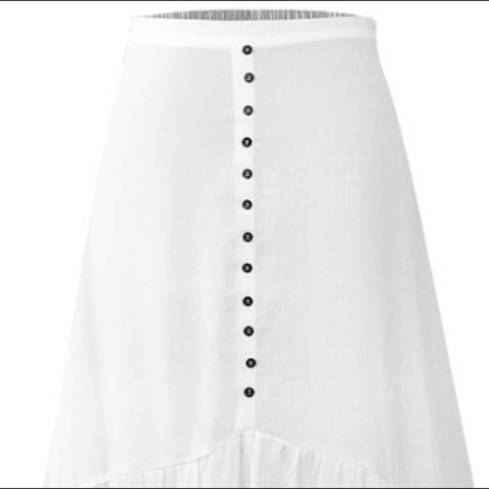Summer FUN🌴WHITE gauze maxi Skirt M